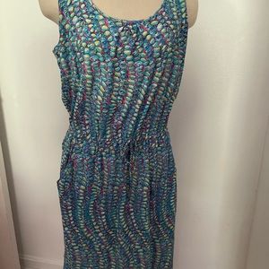 NWT SZ L Lilly Pulitzer Kori dress/elastic waist/sleeveless/pockets/machine wash